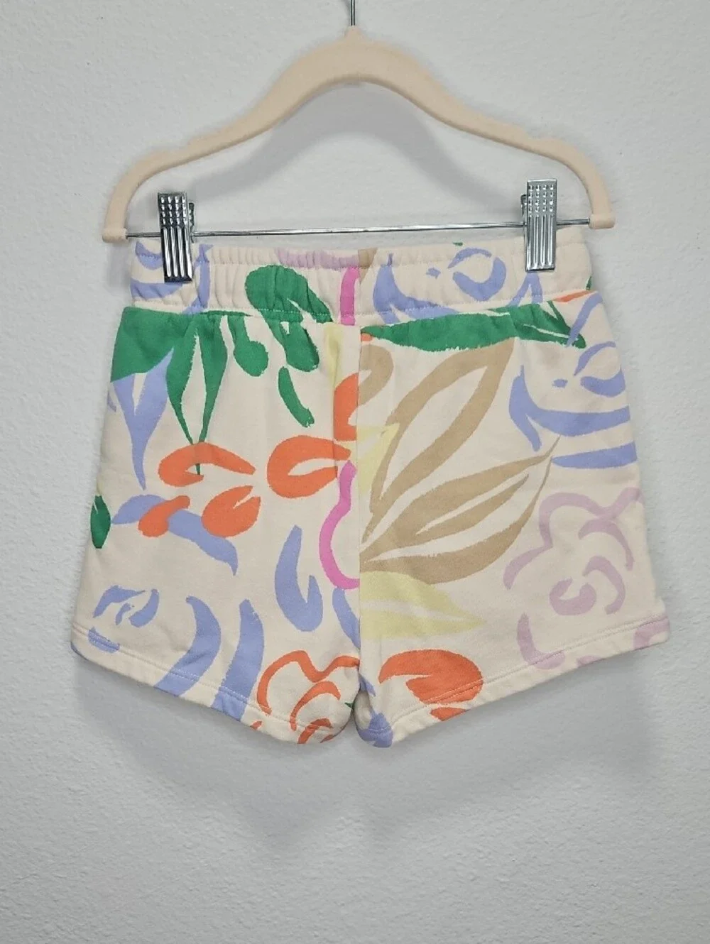 GAP Kids Floral Drawstring Athletic Shorts - Cream Multi Size Small 6-7
